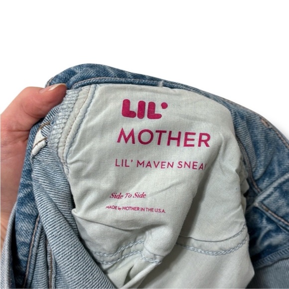 NWT MOTHER Lil' Maven Sneak Wide Leg High Waist Baggy Boho Printed Jeans Size 30 - Picture 4 of 5